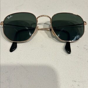 Ray-Ban Gold Sunglasses with Dark Lenses